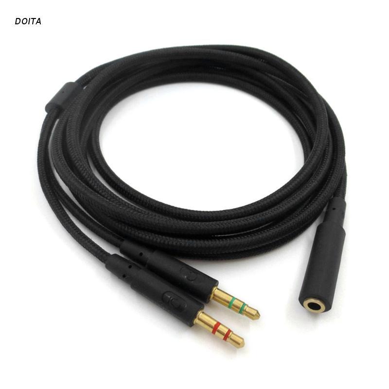 Computer 3.5mm 2 in 1 Game Headset Stereo- Extend Cable For Headphone