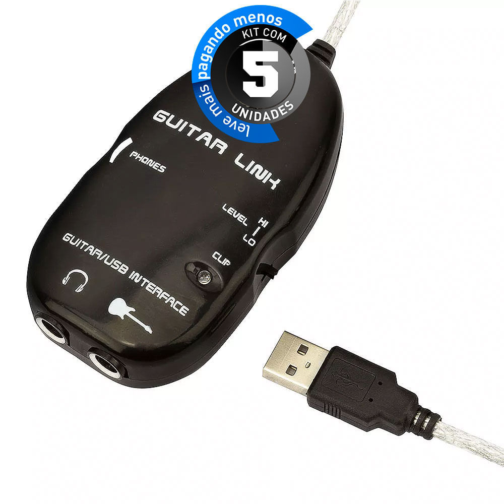 Adaptadores Usb Guitar Linnk Cable - Kit Com 5