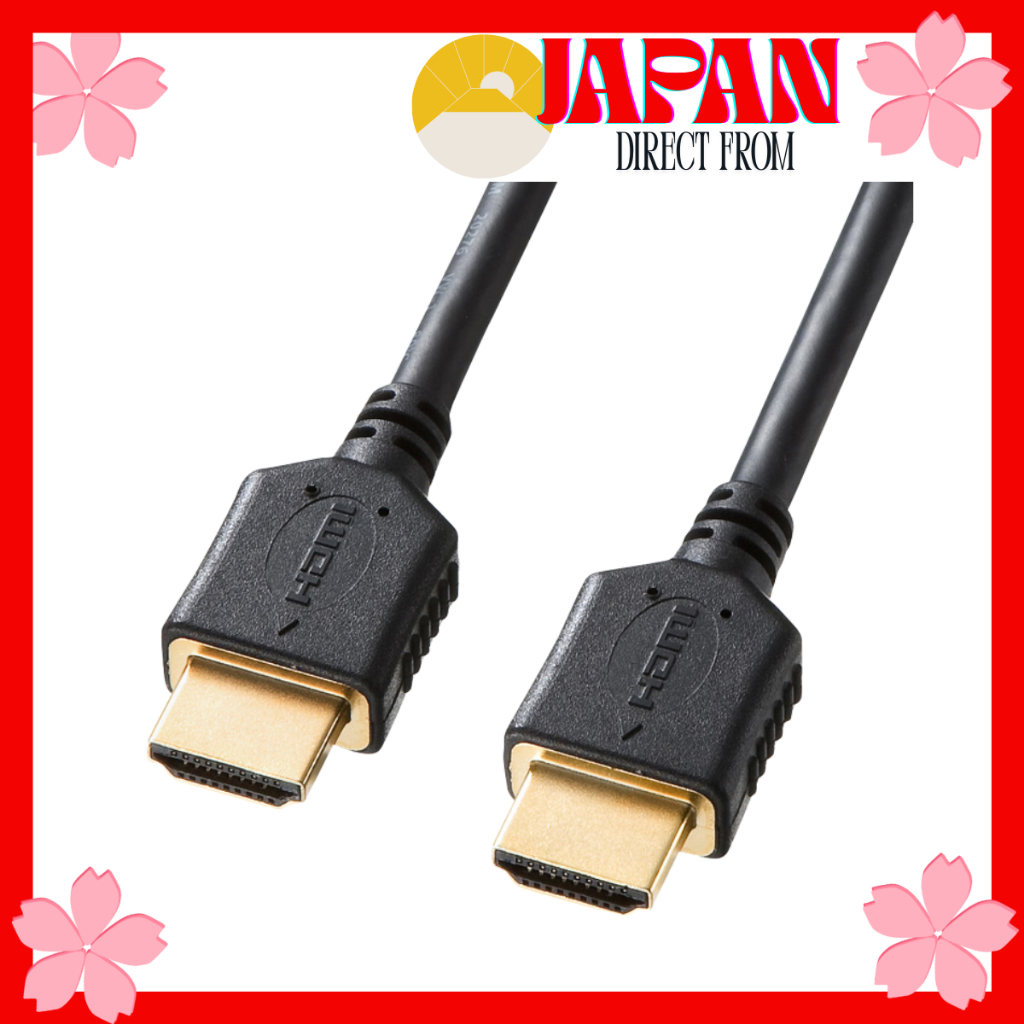【Direct from Japan】SANWA SUPPLY Premium HDMI Cable 4K 60Hz 18Gbps HDR Certified Black KM-HD20-P