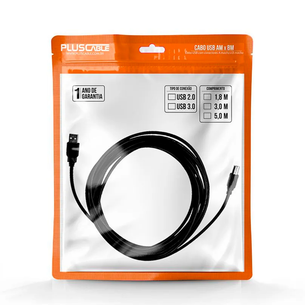 Cabo para Impressora Plus Cable de 1,8 metros
