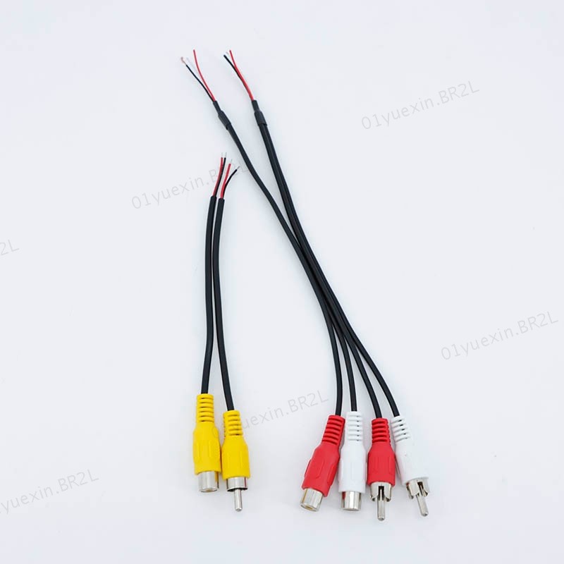 0.15m 2Pin RCA Masculino Feminino Fio De Extensão De Áudio Dual 2Way AV Vídeo Estéreo Plug Cable Para Carro BR2L