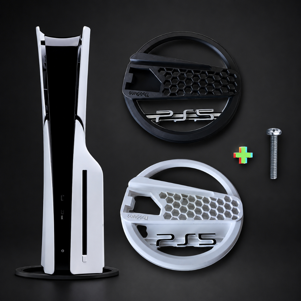Exclusivo Suporte Base Vertical Para Playstation 5 Ps5 Slim Digital ou Com leitor PF + Parafuso de Fixação