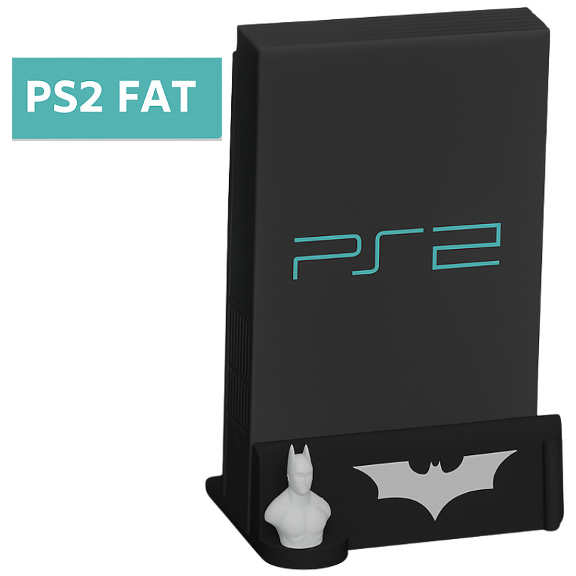 Suporte Vertical para PlayStation 2 FAT – Modelo Exclusivo Batman – Impressão 3D