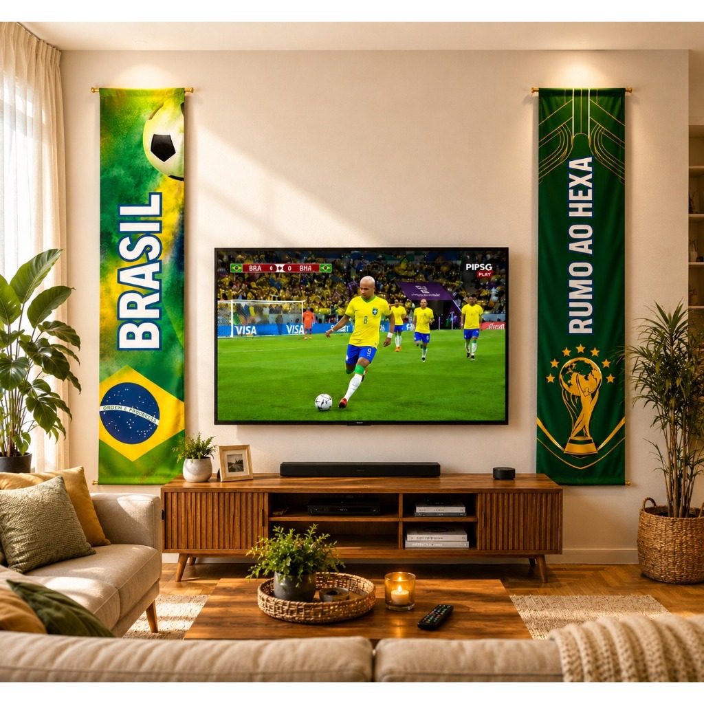 Faixas Premium Brasil Decoração Unica Exclusiva Peças Painel Vertical Copa 2026