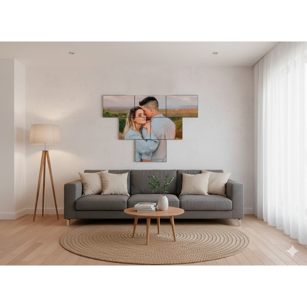 Quadro Mosaico com Foto 90x90 Personalizado | Decoração Exclusiva Vertical ou Horizontal