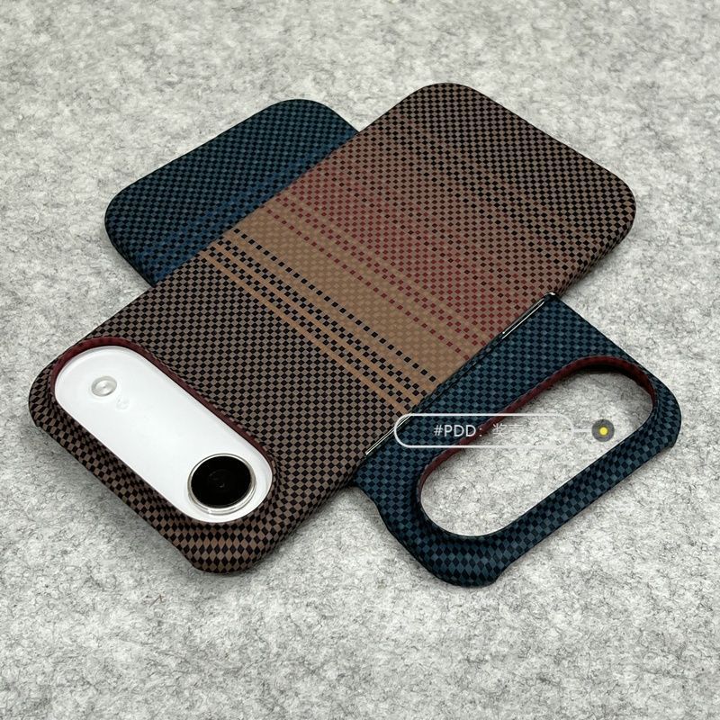 Capa para iPhone Air Phone 17Pro com Textura de Kevlar, 16Pro, Capa Dura Anti-Queda sem Cobertura Total