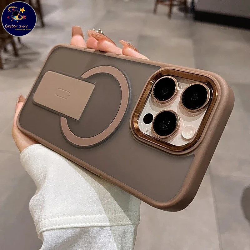 Desert Gold Suporte Invisível Multifuncional Capa De Telefone Magnética Adequada Para IPhone 11 12 13 14 15 16Pro Max 16