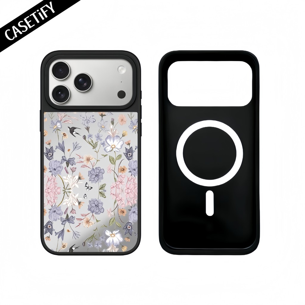 Capa de celular magnética com espelho e estampa de garota bebendo leite para iPhone 17 Pro Max 17Air 16Pro Max 15 14 13