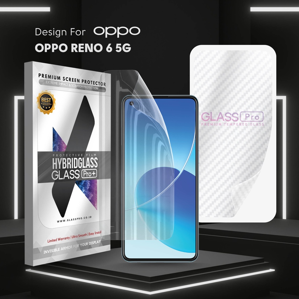 Vidro Híbrido Premium Anti-Risco Hidrogel Oppo Reno 6 5G Protetor De Tela De Cobertura Completa Pro Não Temperado Pronto