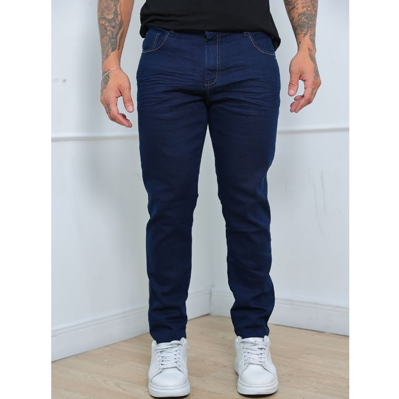 Calça Jeans  Azul Escura slim Linha Premium Para Trabalho
