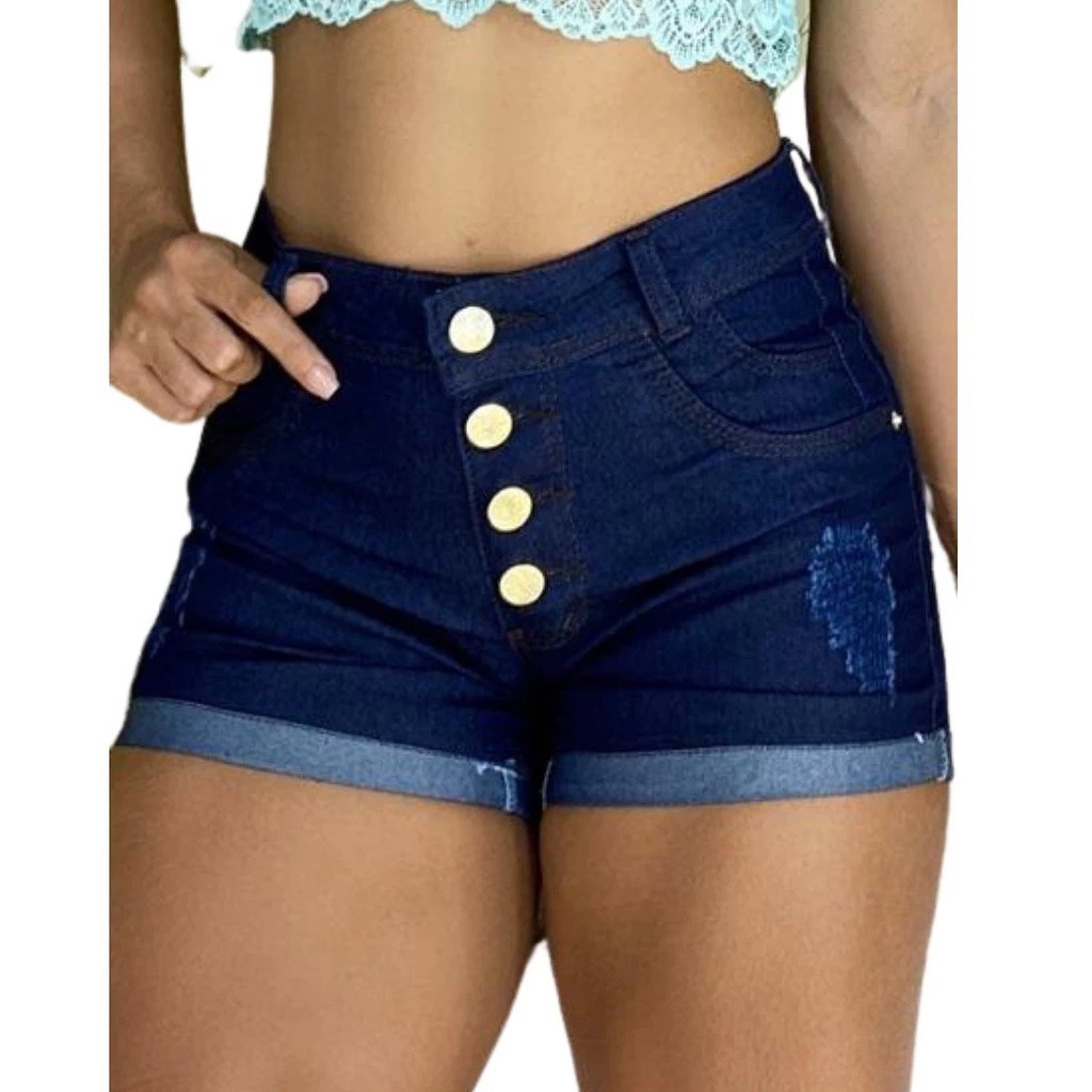 Short Jeans Feminino Comfort Lavagem Escura com Lycra,  Best Brazil
