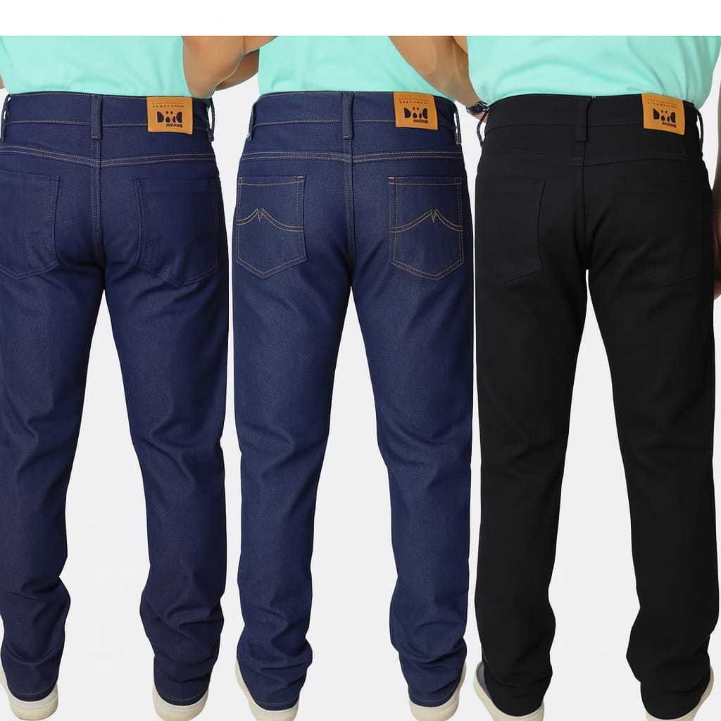 Calça Jeans Masculina Escura Tradicional Para Trabalho Reta Serviço com Elastano