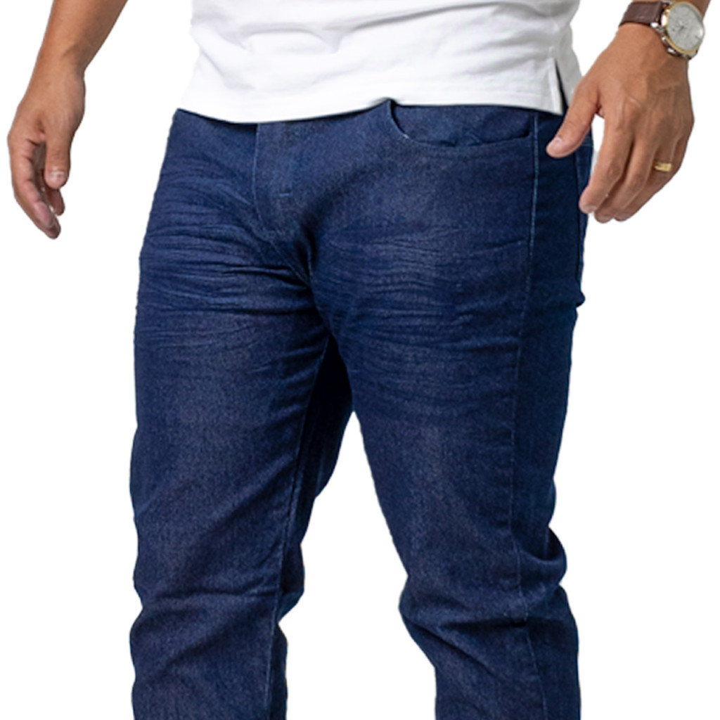 Calça Masculina Jeans  Adulto Slim Original Azul Escura  Casual Presente Pai