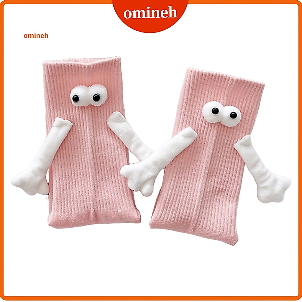 3d Socks Magnetic 1 Pair Hand Solid Color Long Wearable with Arm Holding Hands Design Comfortable Use for Men and Women