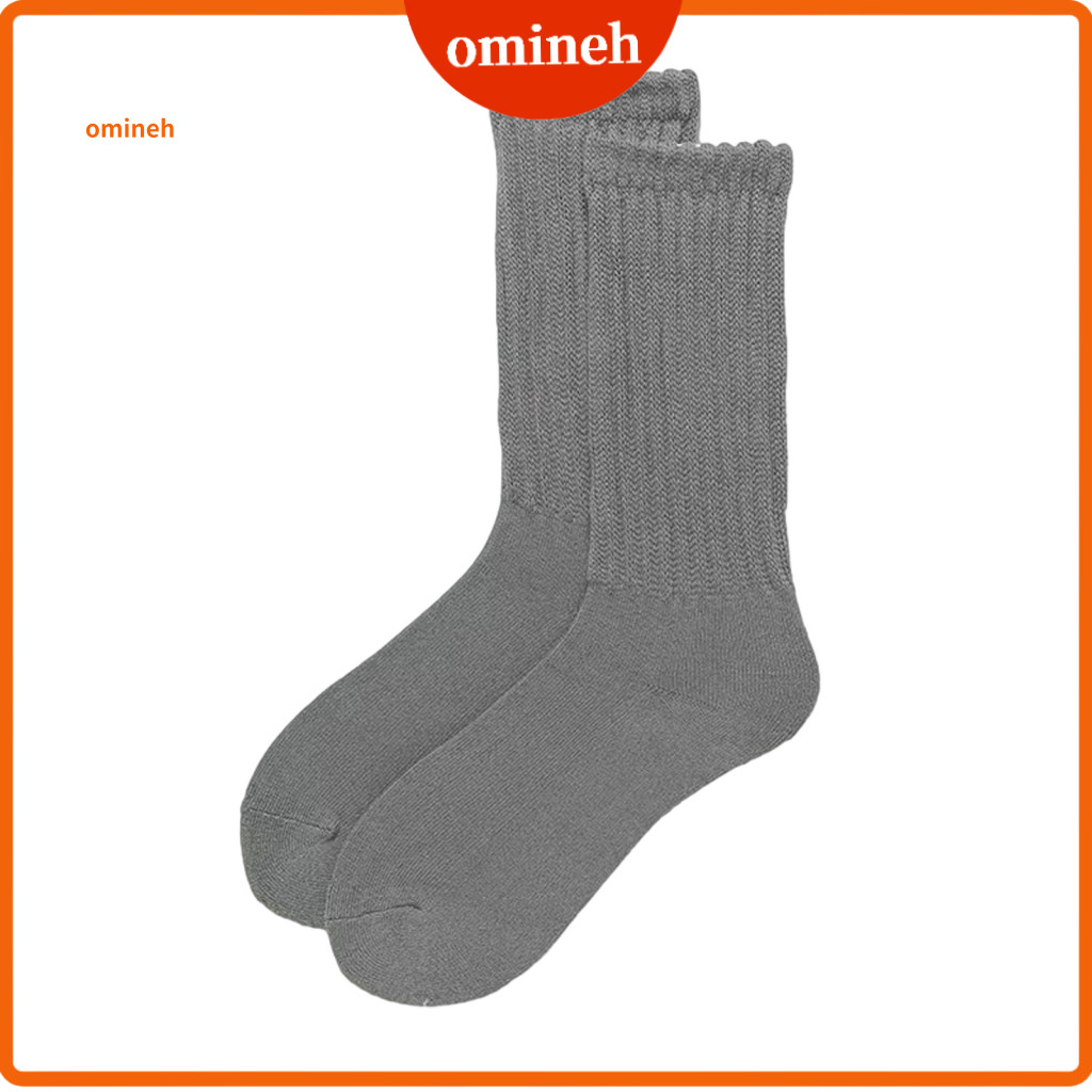 Retro Pile Design Socks Elastic 1 Pair Women’s Solid Color Ribbed Crew Warm Calf Scrunch Boot Comfortable Versatile Fo