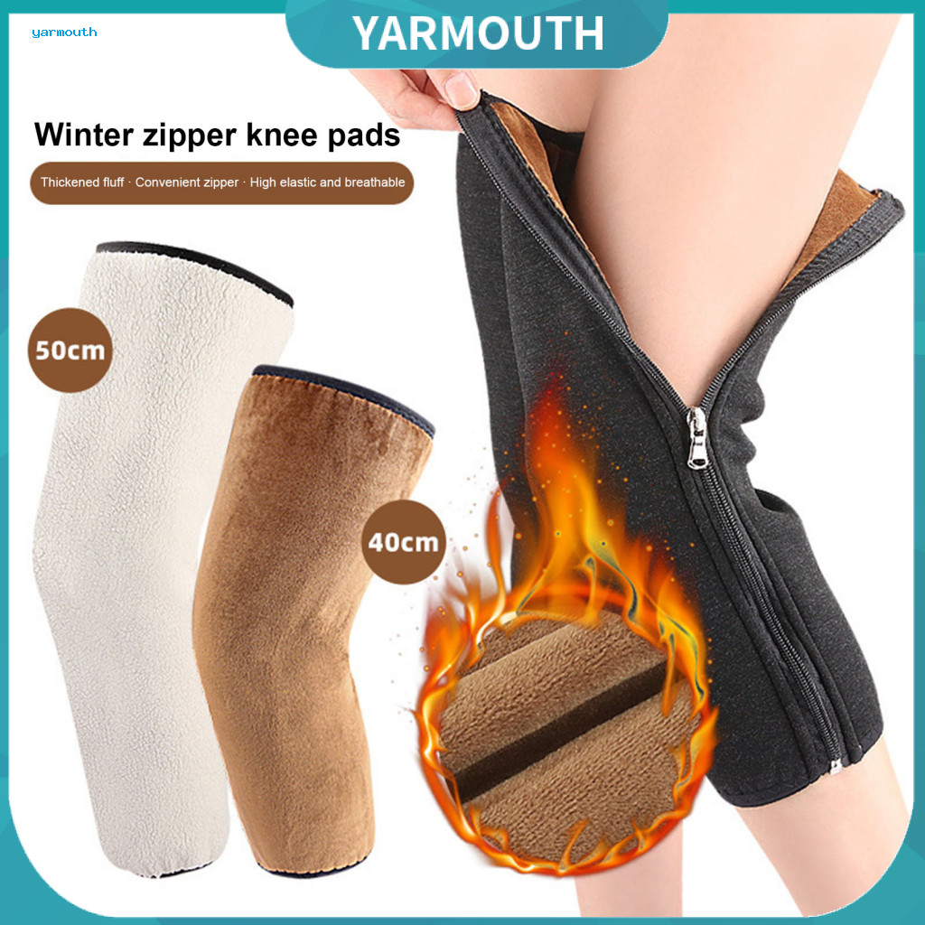 Elastic Compression Knee Sleeves Warmer with Shrink Design 1 Pair Thick Fleece Lined Warmers Support Brace Thermal for W
