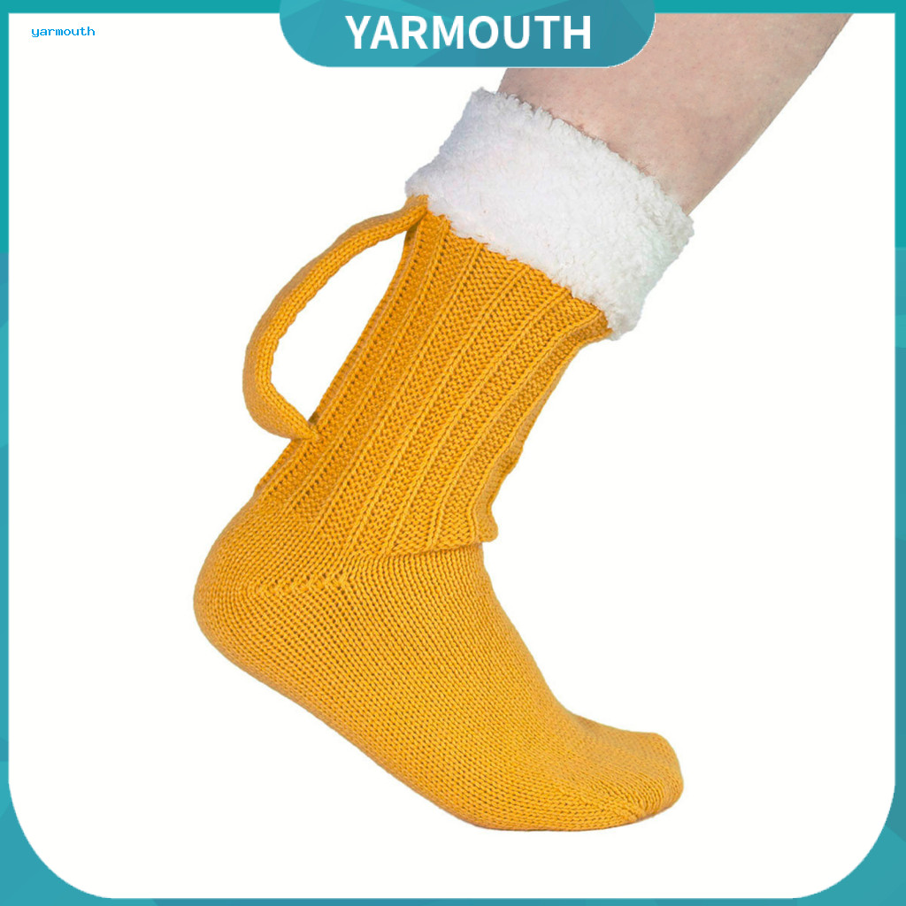 Beer Socks Funny Themed 1 Pair Thick Plush Knitted Winter Floor Mid-tube Anti-slip Mug Design Warm Cozy for Carnival Hol