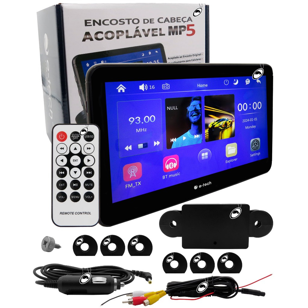 Monitor Encosto de Acoplar 8 Polegadas Espelhamento Android Touch USB