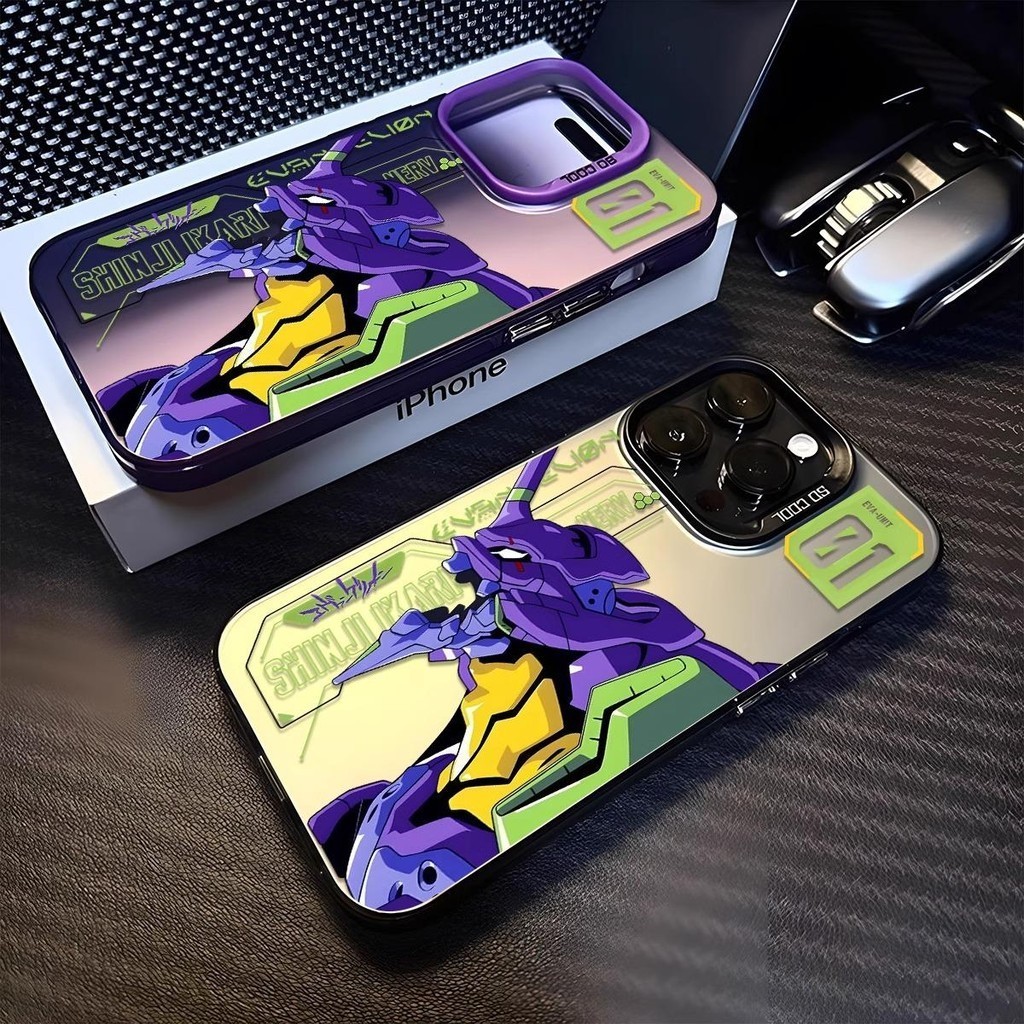Neon Genesis Evangelion Caso Capa Para IPhone 16E 16 15 Plus 11 12 13 14 Pro Max X XS XR 7 8 Escudo Duro Preto À Prova D