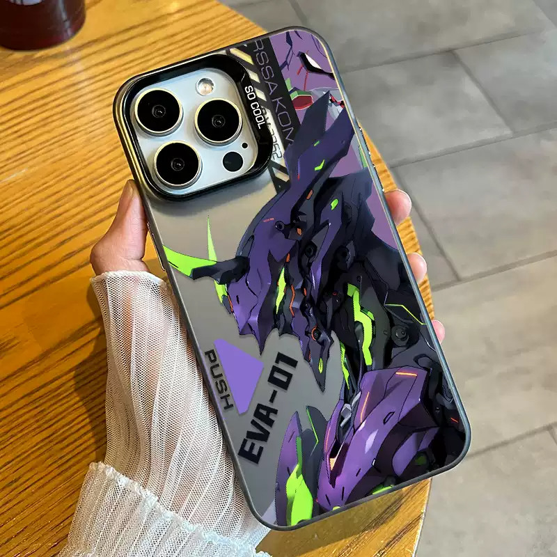 Capa Para IPHONE 13 11 15 14 12 16 17 PRO MAX AIR X XR XS MAX 14 15 16 PLUS premium anti-impacto Neon Genesis Evangelion