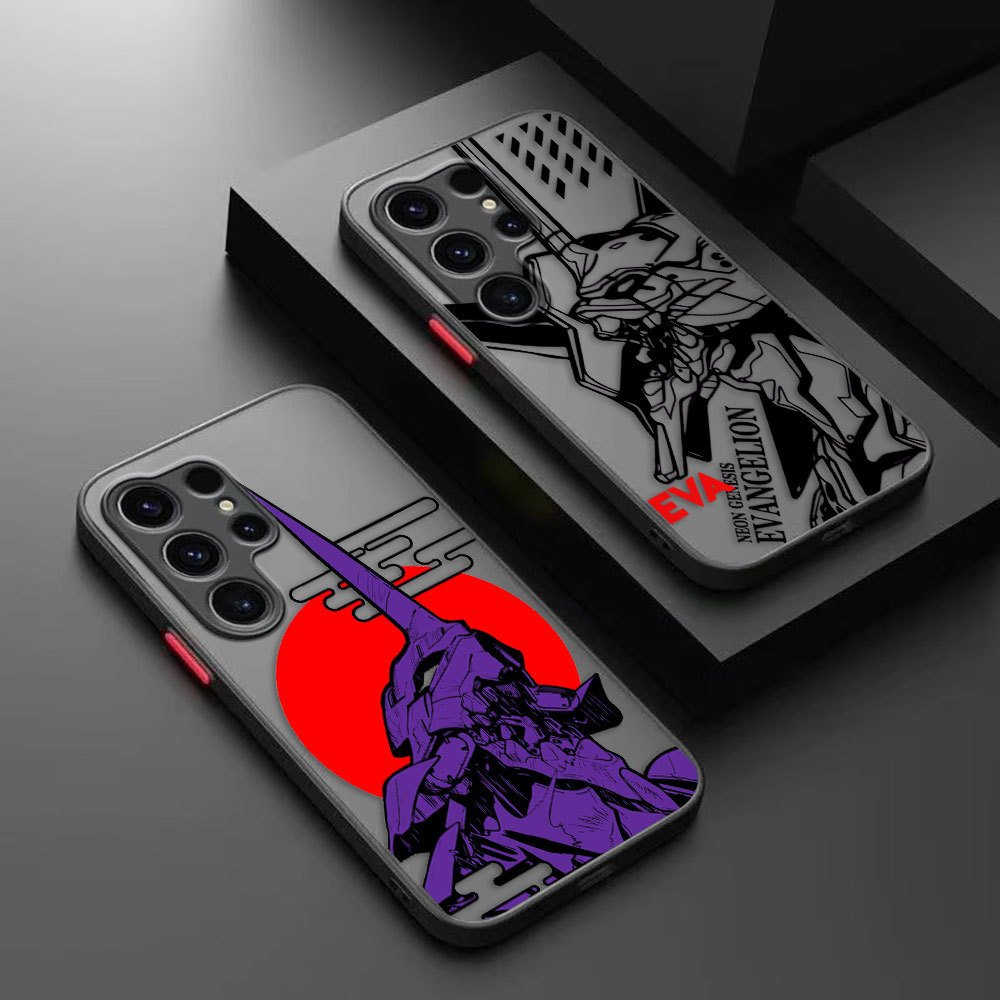 Neon Genesis Evangelion Capa Fosca Caso De Telefone Para Samsung Galaxy S10 S20 S21 S22 S23 S24 FE S25 PLUS ULTRA DIY Ce
