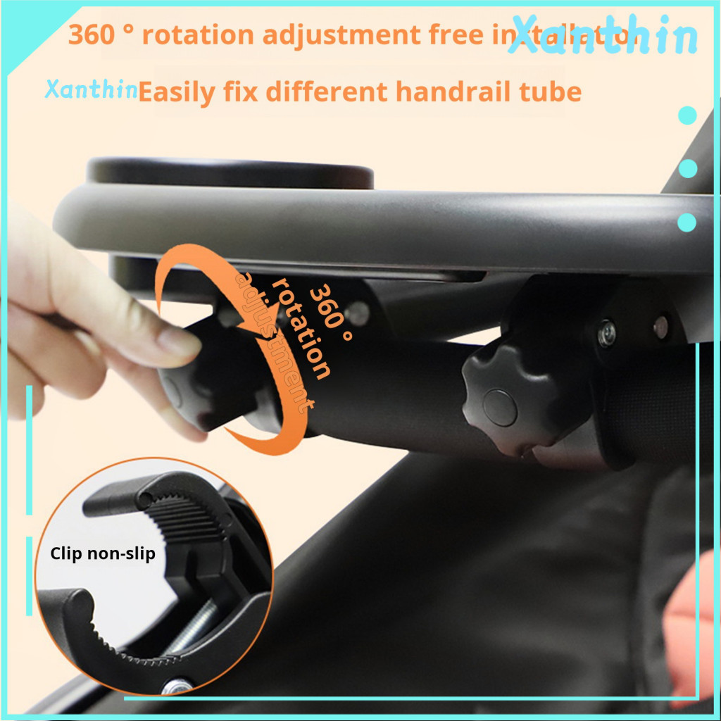 Stroller Dinner Plate Universal Snack Tray with Cup Holder Removable Food Adjustable Buckle Hooks – Baby Feeding for S