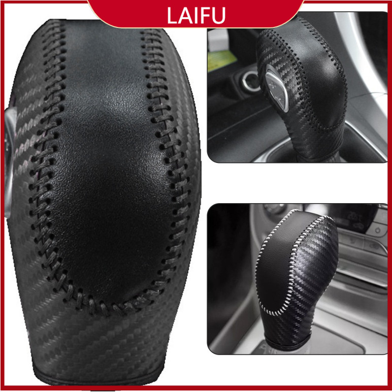 LAIFU Carro PU Carbono Olhar Botão De Mudança De Engrenagem Capa Para Ford EcoSport Escape/Fusão/C-Max Energi Wagon/Fies