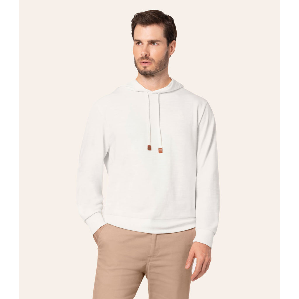 Camiseta Manga Longa Com Capuz Diametro Bege