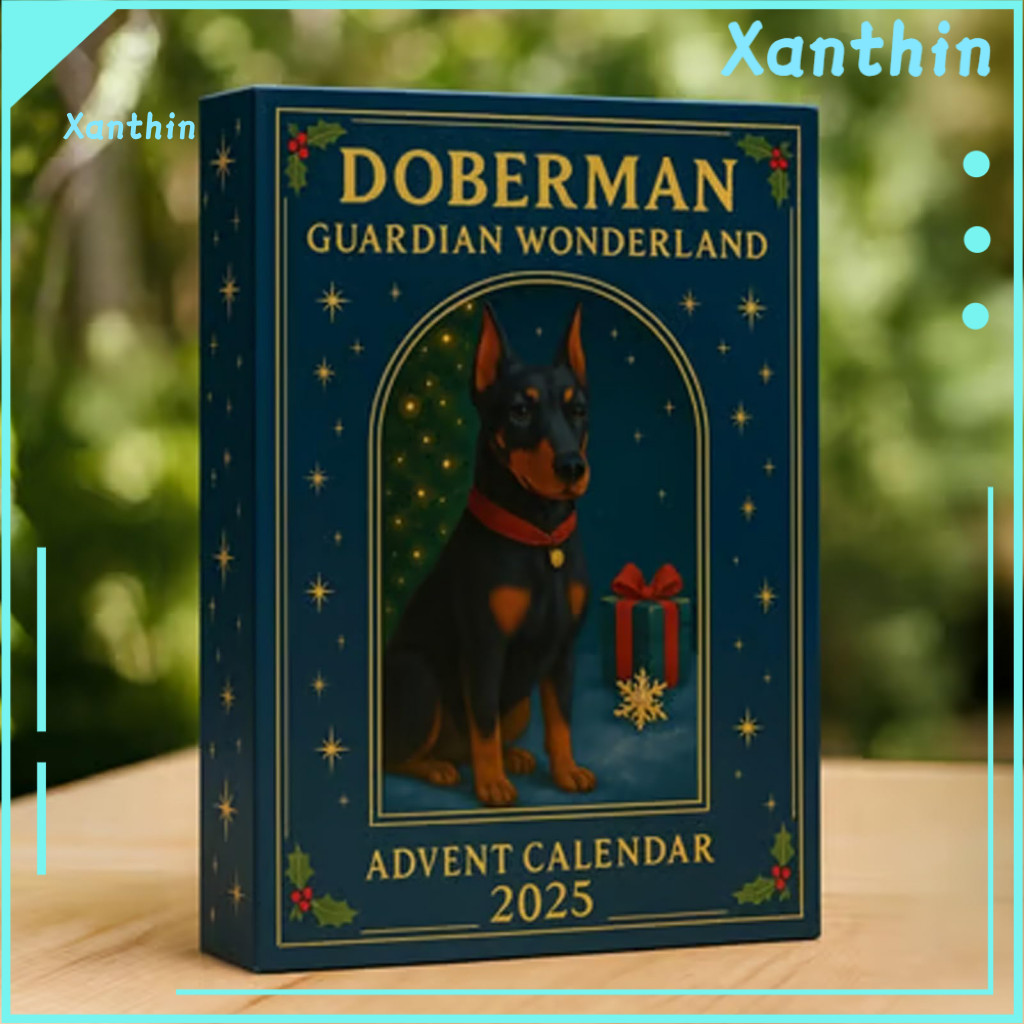 Christmas Countdown Calendar Advent Box Doberman 2025 24-day Dog Themed with Acrylic Mini Ornaments Holiday for for Sout