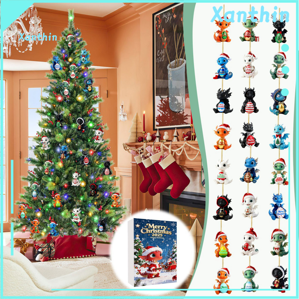 Christmas Countdown Decoration Advent Calendar for Kids 2025 Dragon 24 Days Box with Cute Baby Ornaments – for Holiday