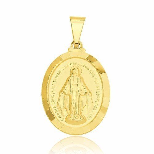 Pingente Nossa Senhora Das Graças Folheado A Ouro BOX1593