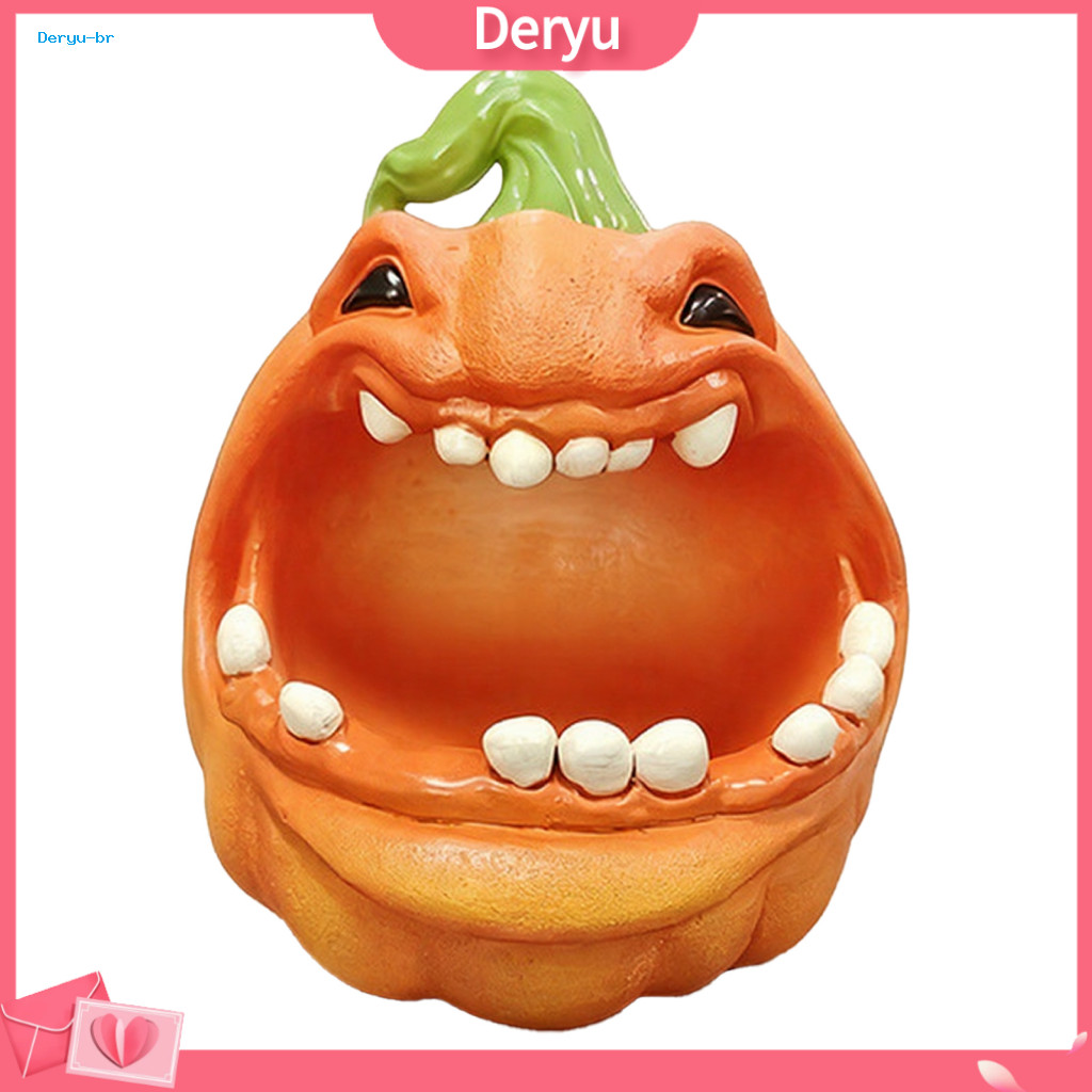 Halloween Pumpkin Decor Party Ornament Storage Box Resin Figurine Jewelry Tray Trinket Holder Candy Dish for Home Office