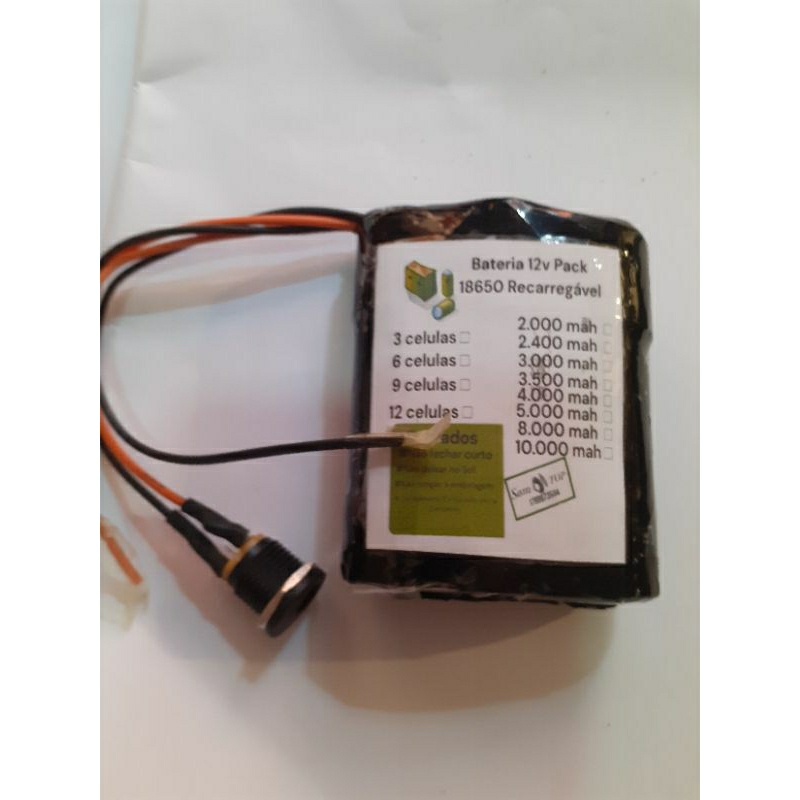 Pack 12 volts 3s com Fonte Pronta bateria liga led Som projetos diy OFERTA RELÂMPAGO