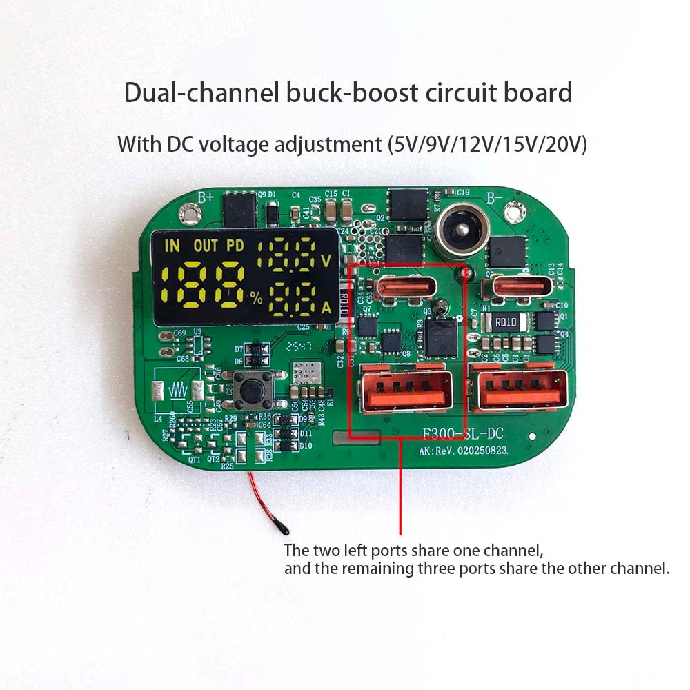 DC 9V 12V 15V 20V Tensão Ajustável Power Bank Placa-Mãe PD 100W Carregamento Rápido Display Digital Kit DIY Com Caso & S
