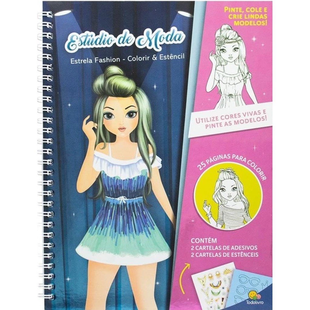 Estrela Fashion - Colorir Estencil Estudio De Moda