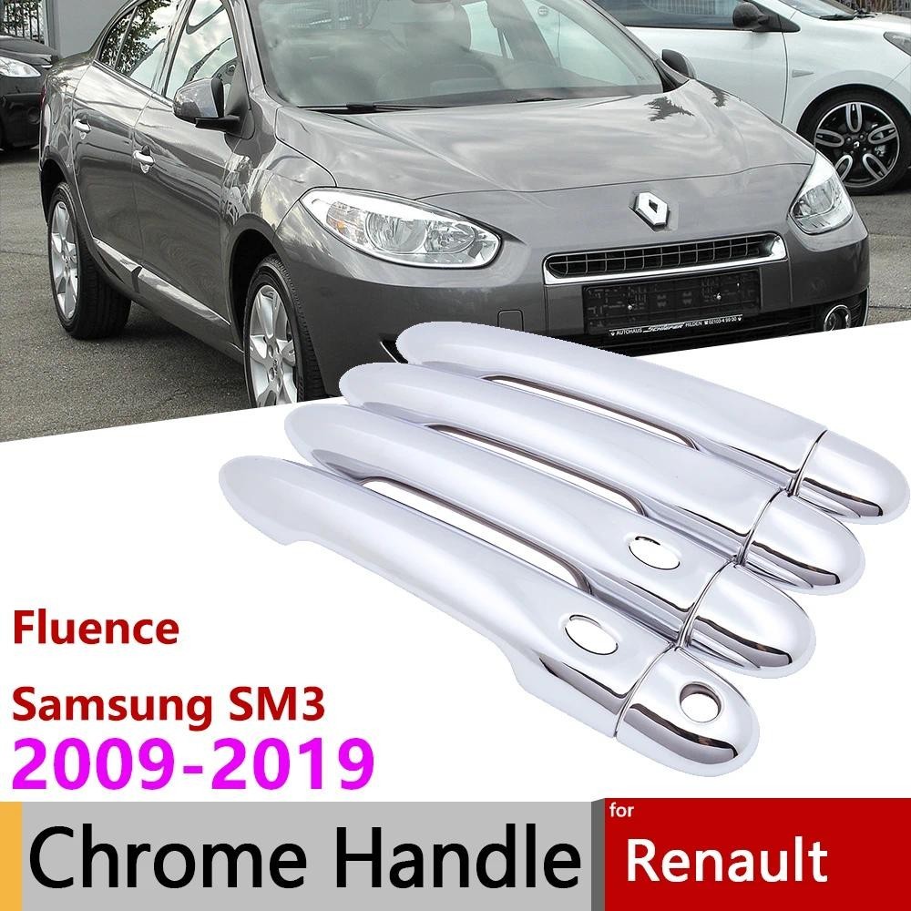 Auto Chrome Para Renault Fluence 2009 ~ 2019 SM3 Carro Maçaneta Da Porta Capa Estilo Exterior Acessórios Adesivos