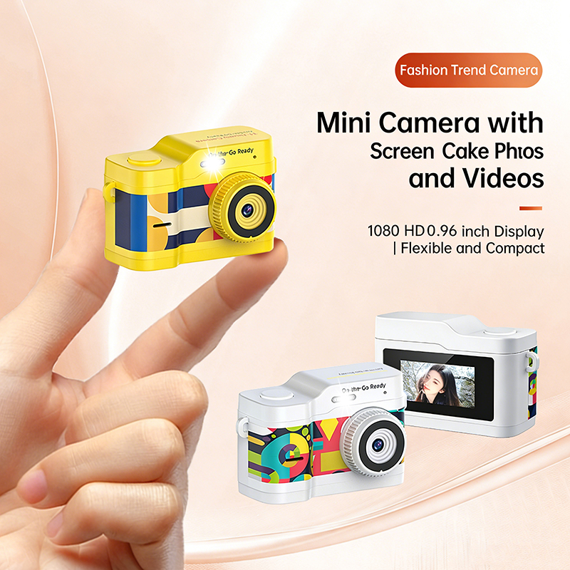 Mini Chaveiro Câmera Digital Para Estudantes Gravação 1080P FHD Com Tela IPS De 0.96 