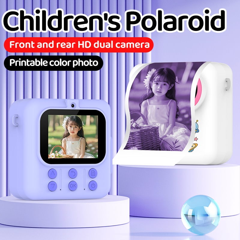 Câmera De Impressão Térmica Instantânea Para Crianças , Lente Dupla , 1080P , Digital Infantil , Tela IPS De 2.4 Polegad