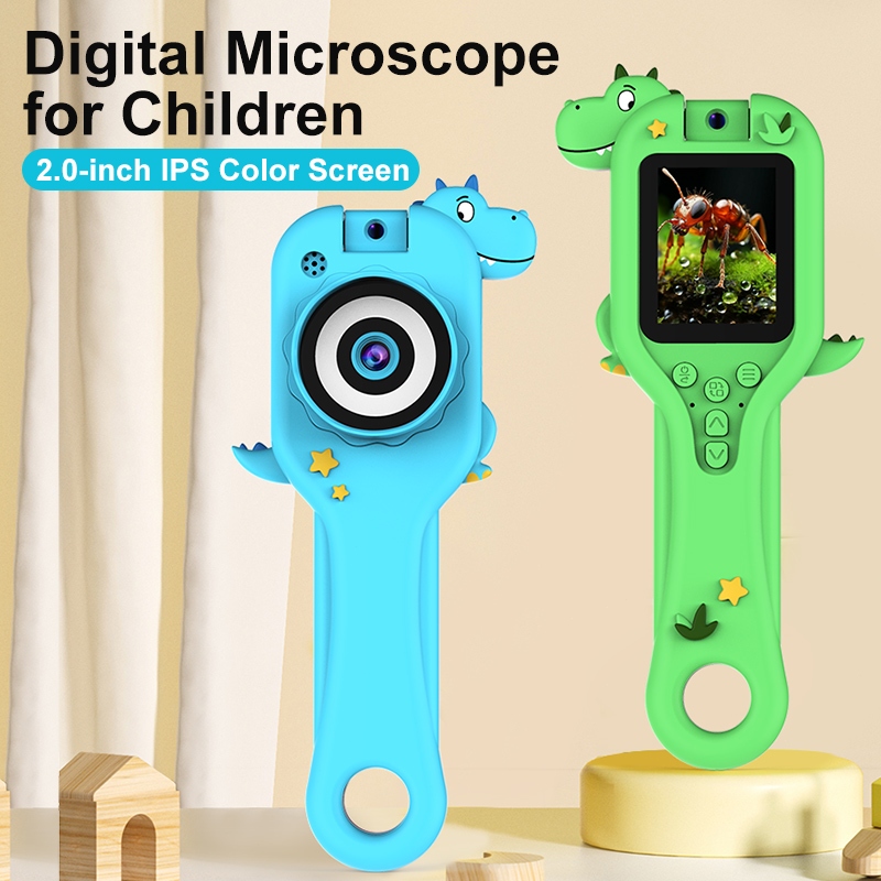 Microscópio Digital Portátil Para Crianças , Científico Com Ampliação De 500X Tela IPS De 2.0 