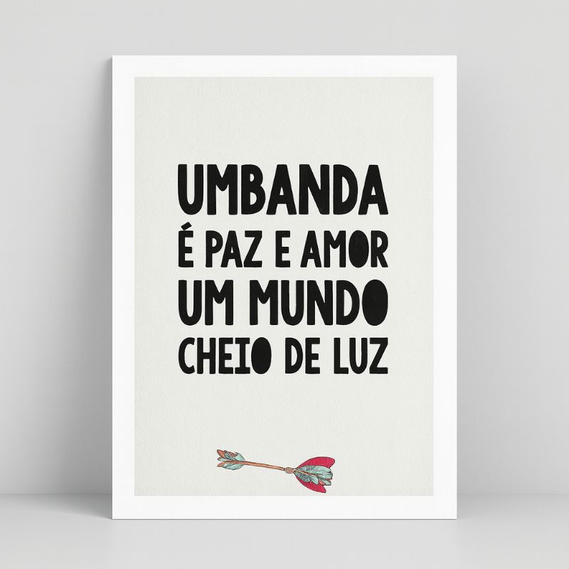 Quadro Decorativo Umbanda e arte paz e Amor
