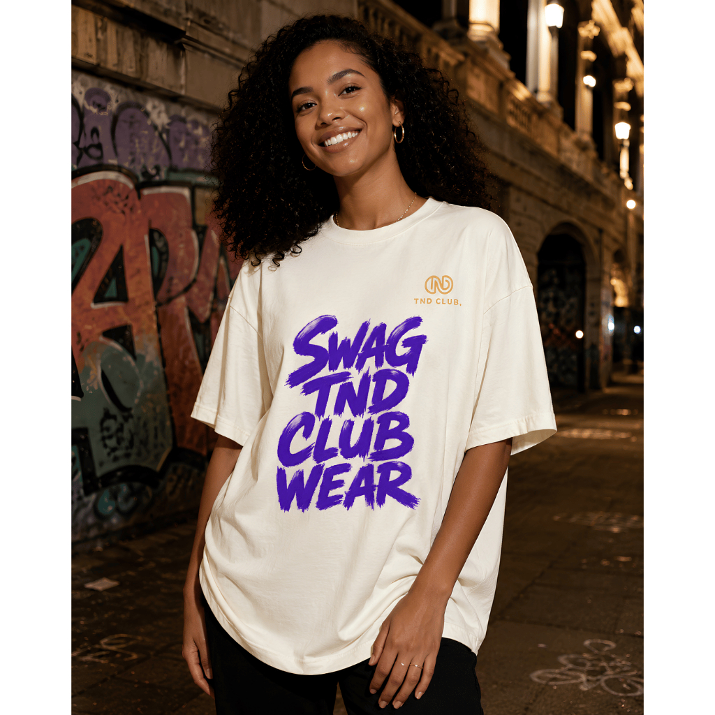 CAMISETA FEMININA PREMIUM TND CLUB WEAR | ALGODÃO PENTEADO BABY LOOK E OVERSIZED