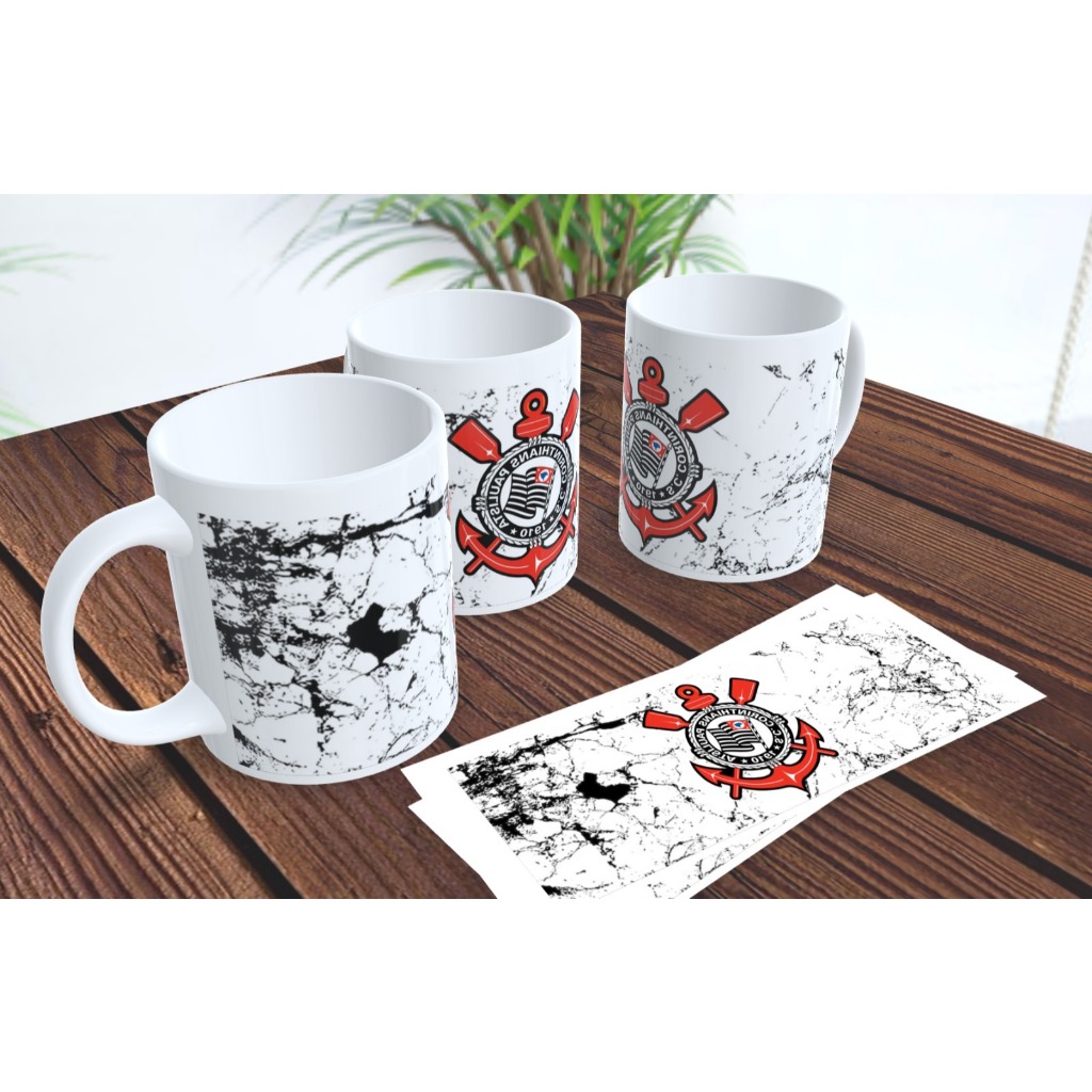 Caneca de Porcelana Sport Club Corinthians Paulista O Timão 350ml Presente Torcedor Futebol