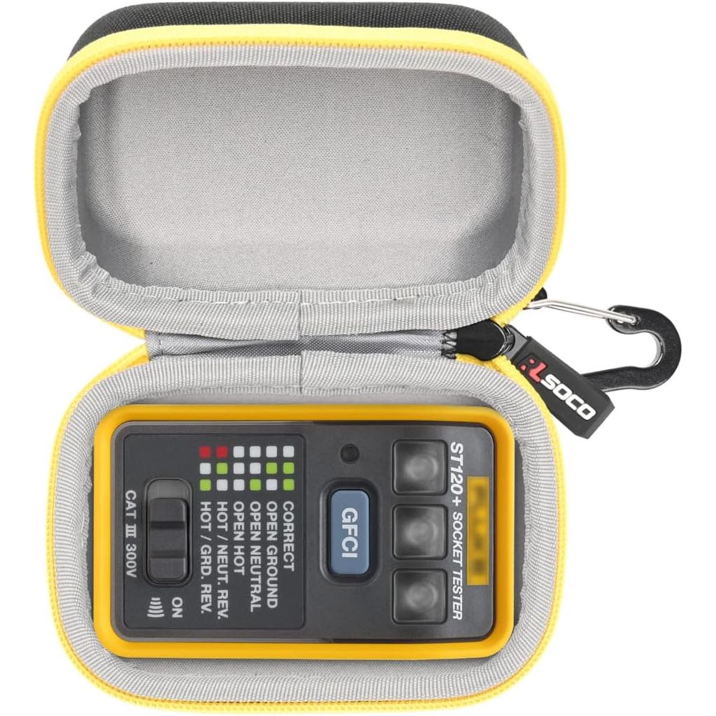 Estojo de Transporte RLSOCO para Testador de Tomadas GFCI Fluke ST120+/ST120 (Somente o Estojo)