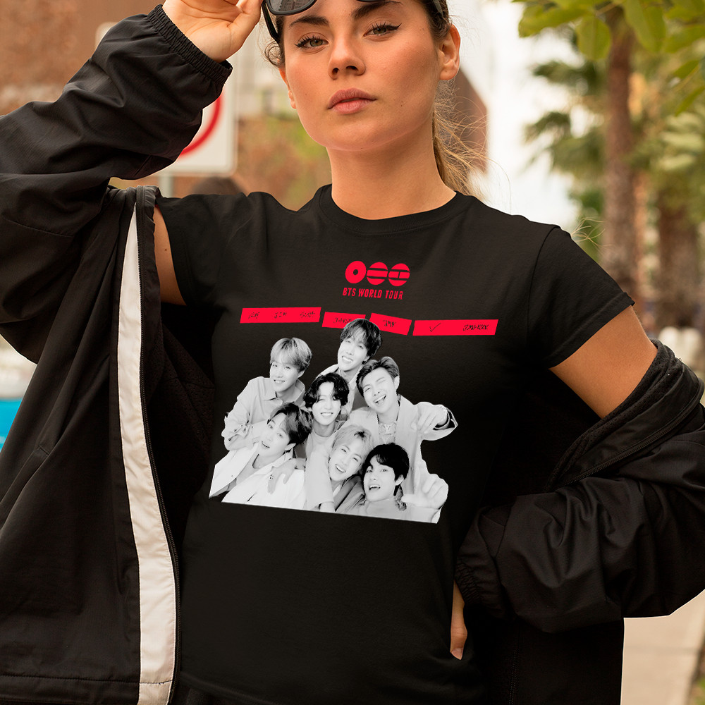 Camisa Camiseta Turne tour bts world 2026 kpop cantor coreano army Estilosa em algodao Unissex