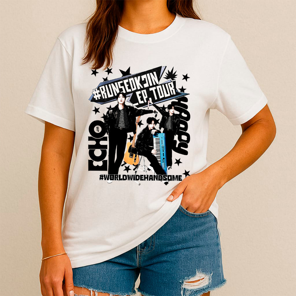 Camisa Camiseta Basica jin kpop runseokjin ep tour worldwide em algodao unissex