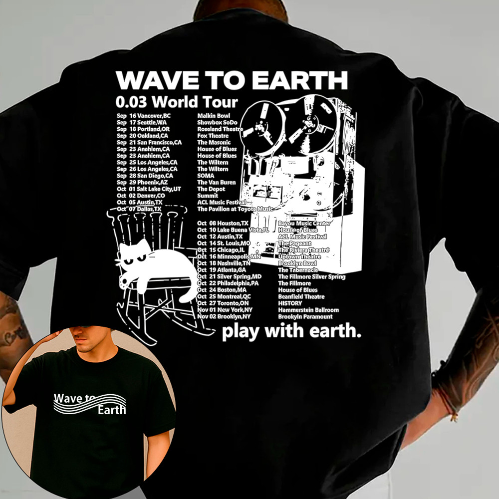 Camisa Camiseta Basica banda kpop wave to earth 0,03 world tour streetwear vintage em algodao Unissex retro