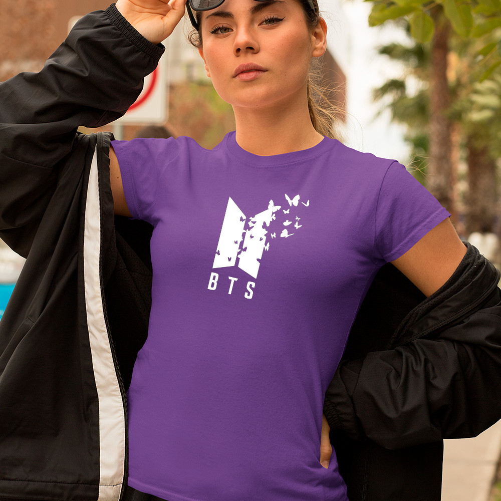 Camisa Camiseta  Bts turne Kpop tour Army i purple you estilosa em algodao Unissex