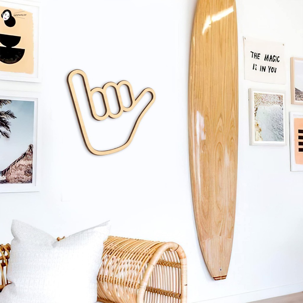 Shaka Sinal De Mão Decoração De Parede Havaí Surfista Decorações Para Escritório Em Casa Quarto De Criança