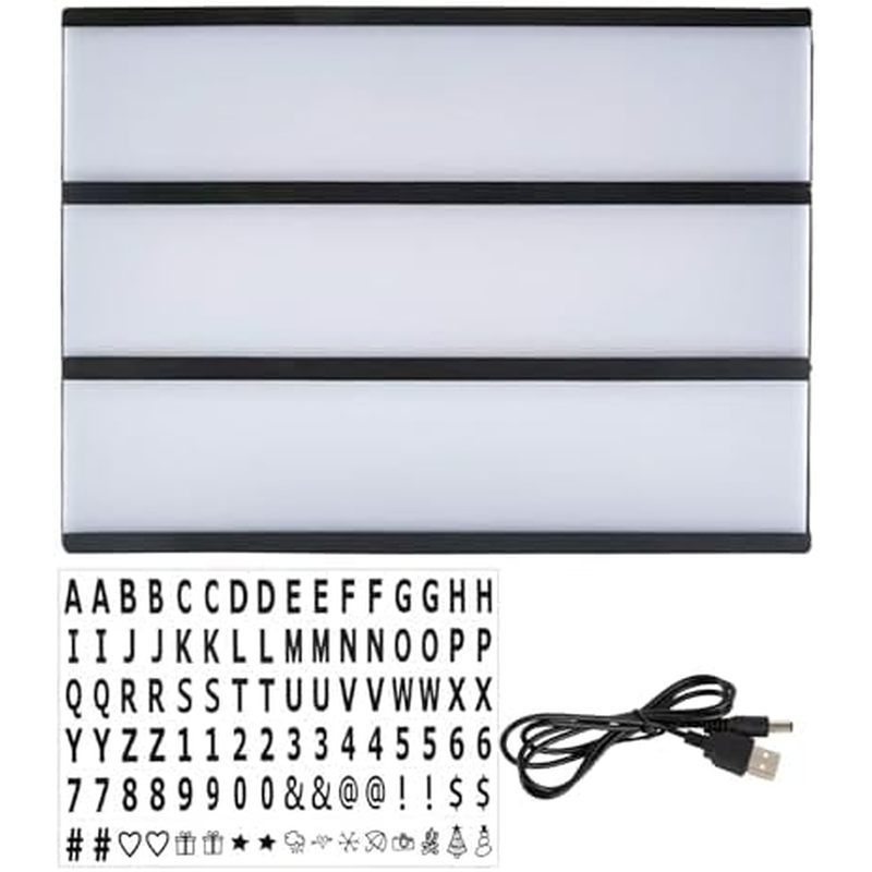 Sinal De Caixa De Luz , Display LED À Prova D'água , Letreiro Mutável De 96 Letras , Mesa De Evento Escolar De Quarto ,