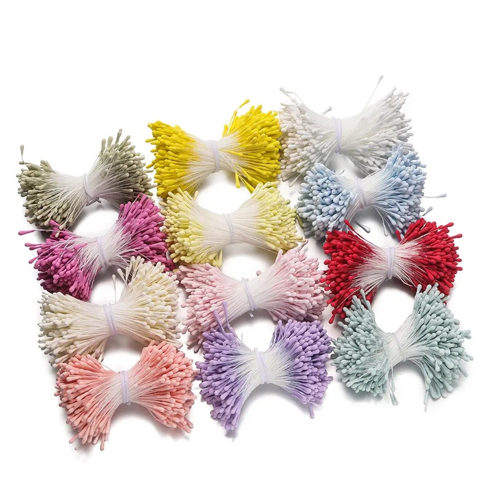 Artificial Double-Ended Stamens Flower, St. kunkka, 150-400pcs, 2 * 60mm, Gypsum Pollen Powder, Suitable for Handmade Cr